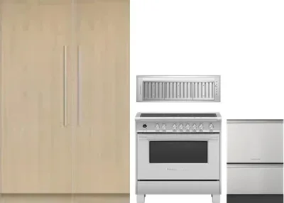5 Piece Package Includes Refrigerator, Freezer, Range, Hood And Dishwasher